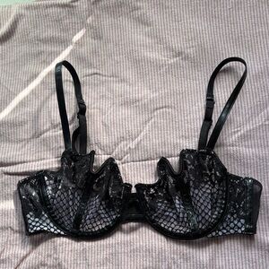 Victoria's Secret Black Mesh Lace Bra w/ panty